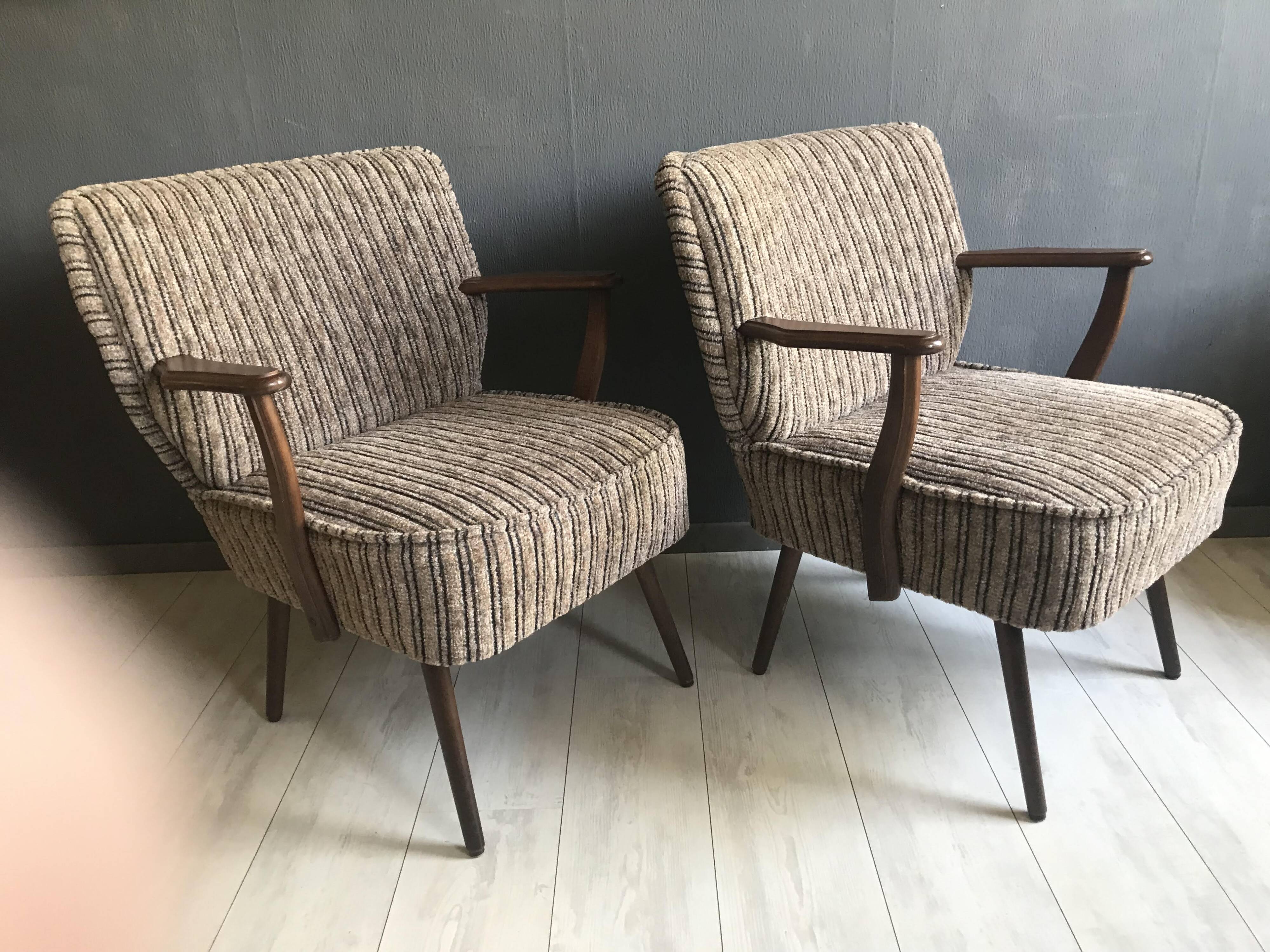Set of 2 Vintage Cocktail Club Chairs, 1950s