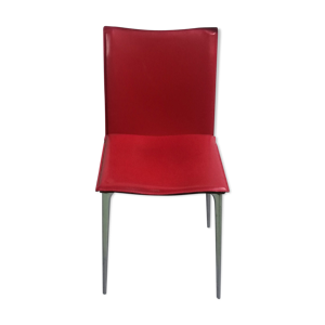 Chaise vintage cuir rouge