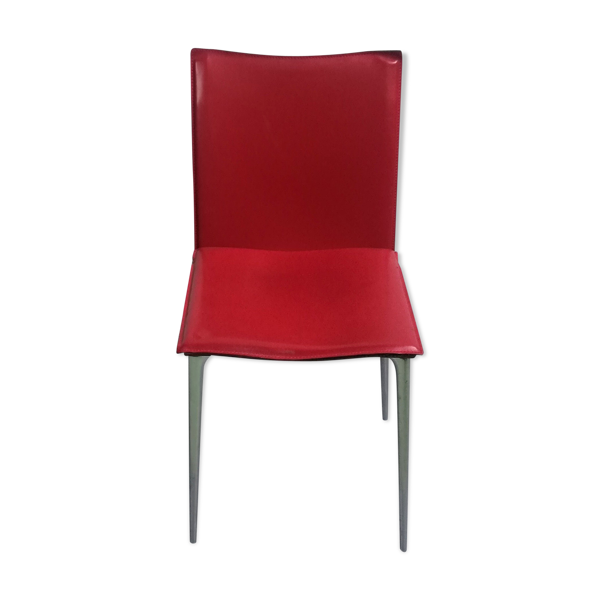 Chaise vintage cuir rouge