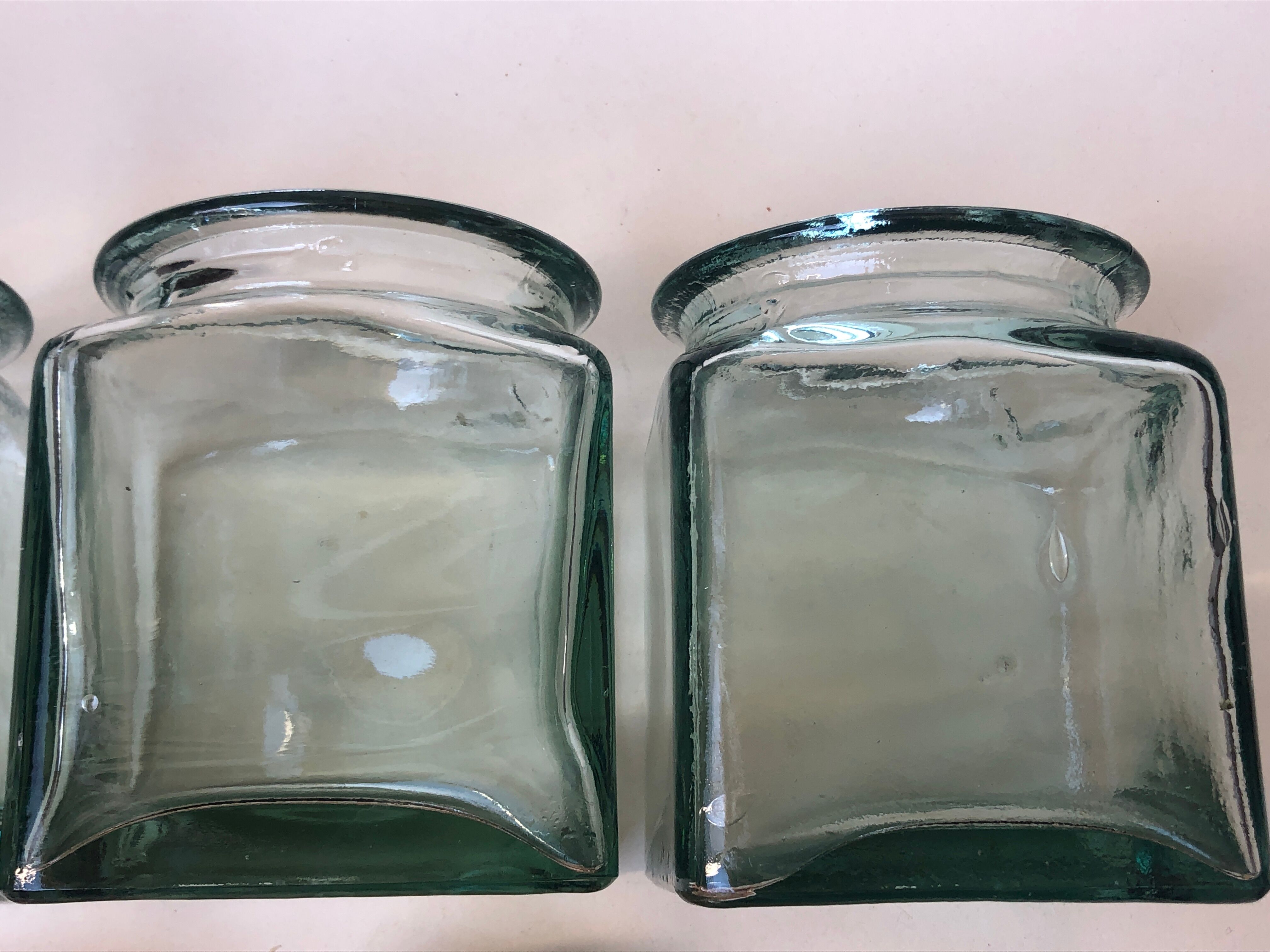 Set of 5 jars glass and Cork. 1970