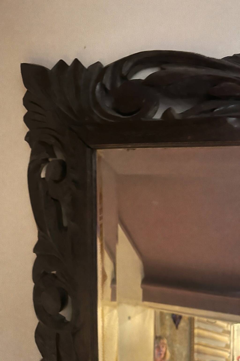 Antique mirror in carved wood
