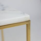 Pair of marble and gilt bronze end tables. 1970s.