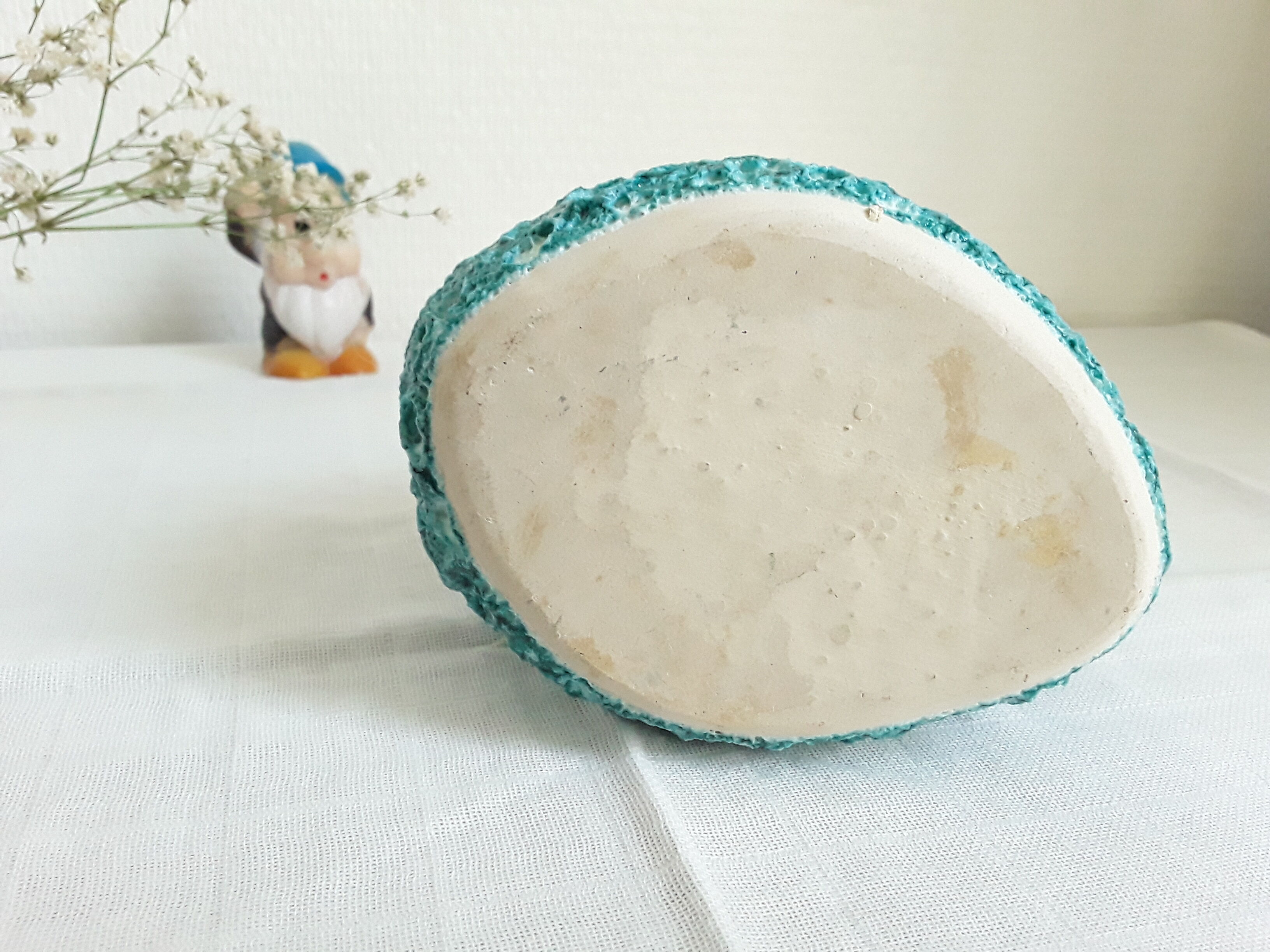 Vintage vase fat lava blue-green