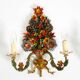 A pair of beautiful 1960s hand-painted and gilded metal wall lamps by Hans