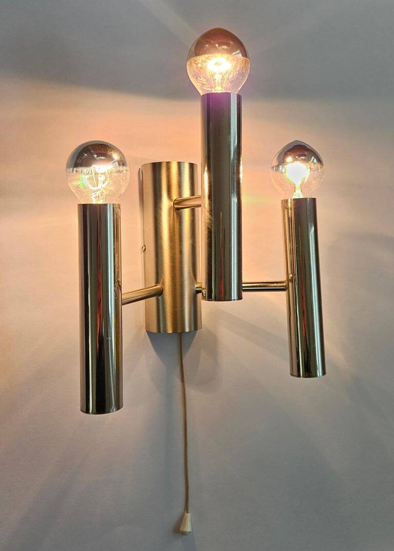 Set of Two Rare Midcentury Wall Lamp, Gaetano Sciolari, Italy, 1970s