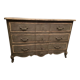 Chest of drawers 3 drawers in patinated wood gray Louis XV style