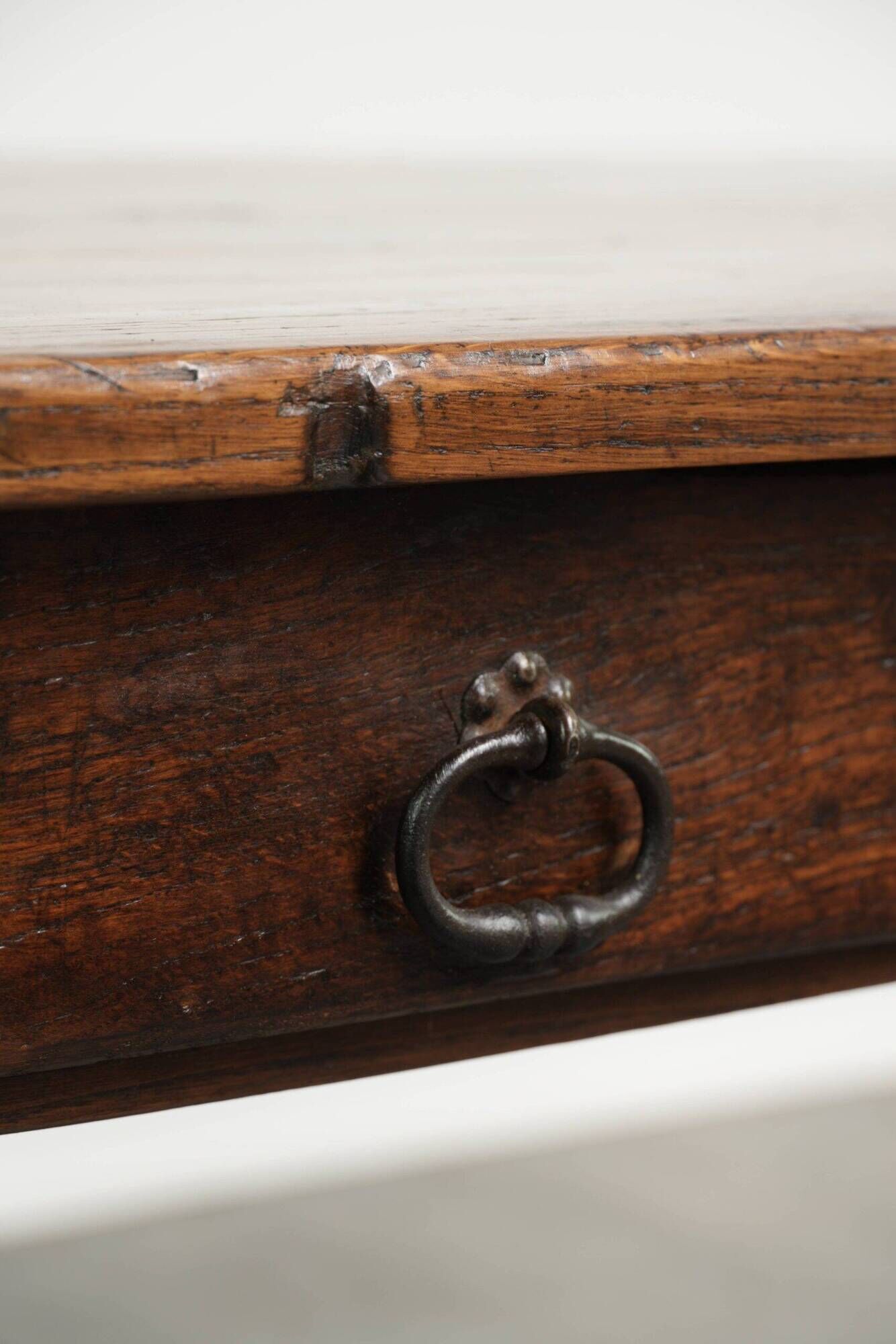 18th century French farmhouse dining table made of oak and fruitwood