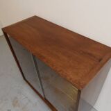 Vintage display cabinet with sliding doors 1950's
