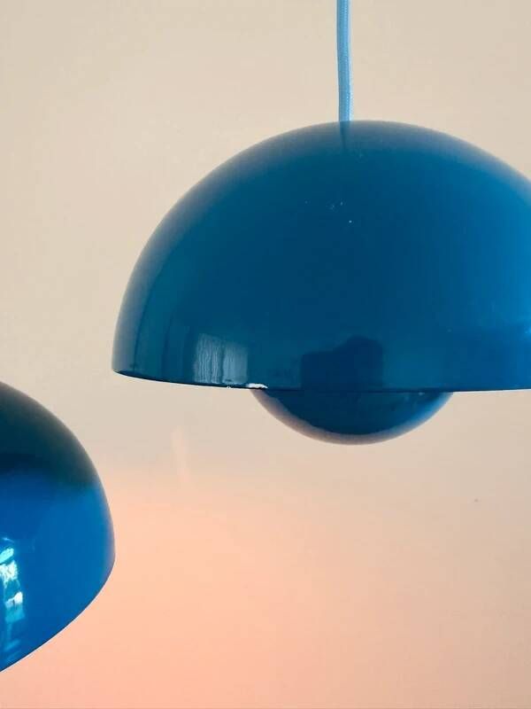 Vintage set of 2 Louis Poulsen Flowerpot - Verner Panton - Danish design lamps