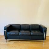 LC2, Le Corbusier for Cassina, Threeseater, Chrome and Leather