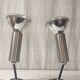 Wall lights - duo of articulated spots in chrome and black metal - 1970s
