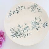 Servant dish on piedouche / compotier, Terre de Ferre, Longwy cute pattern, Vintage, early 19th