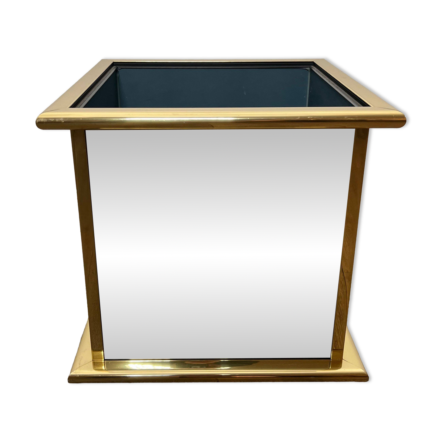 Jardinière en miroir et métal doré