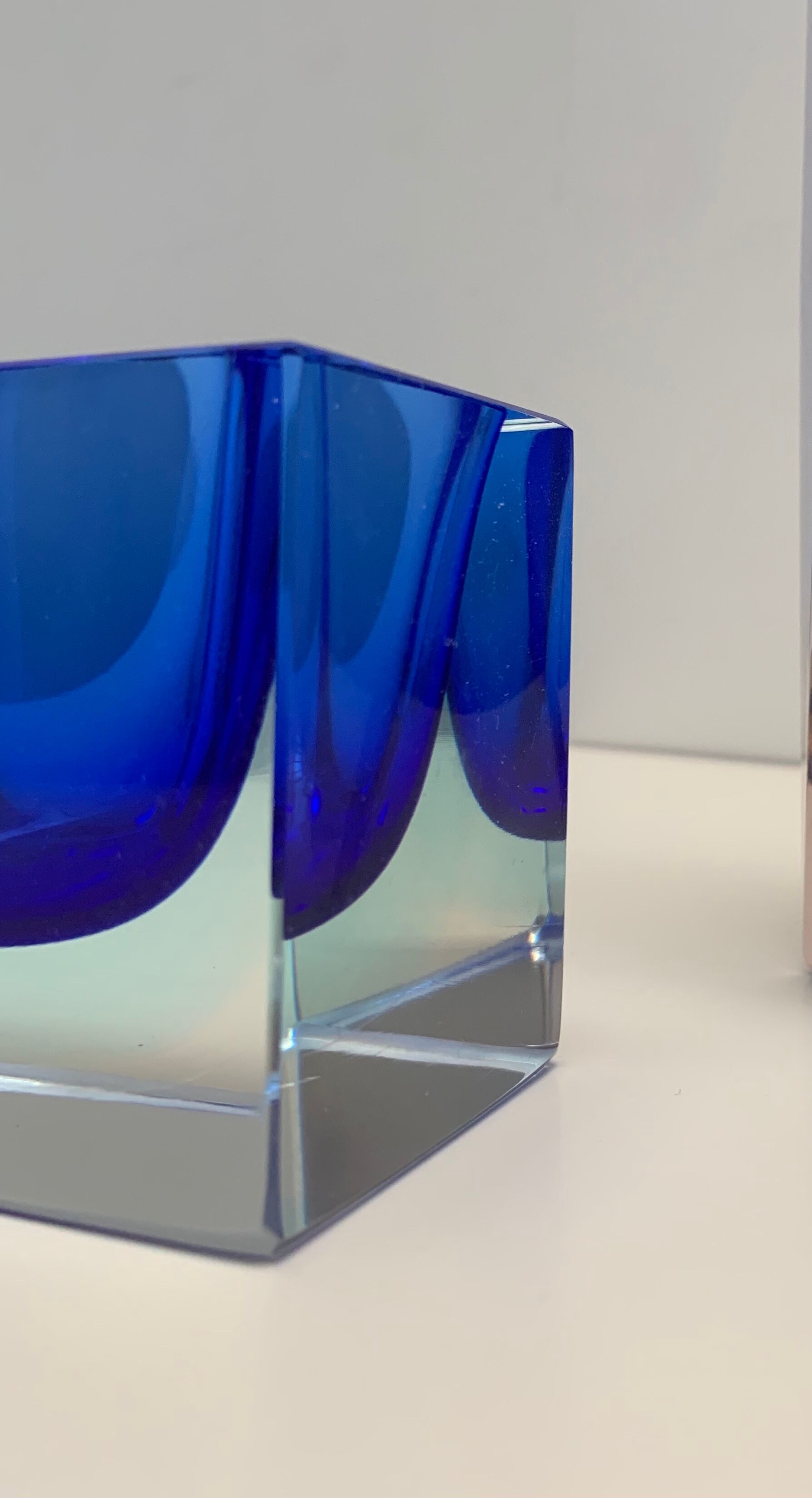 Sommerso vacuum in blue Murano glass