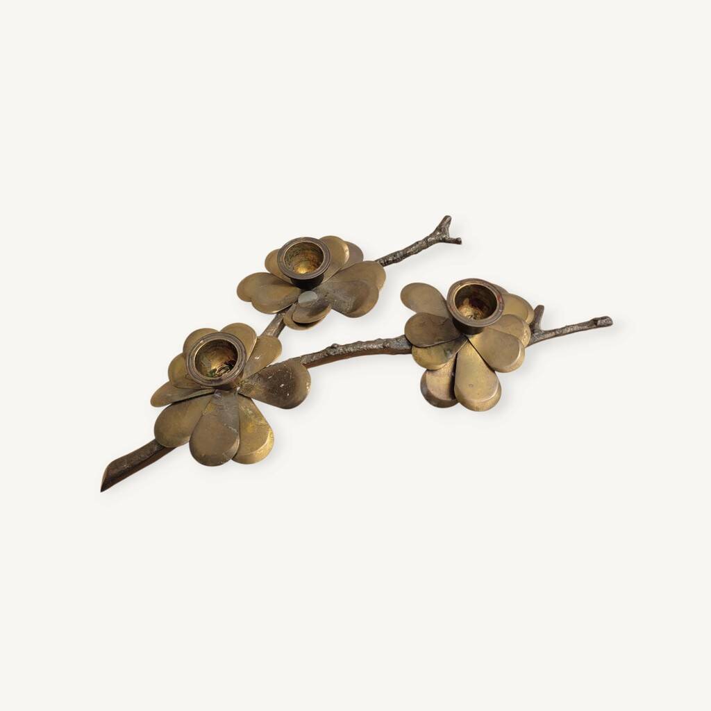 Brass 3-light centerpiece candle holder