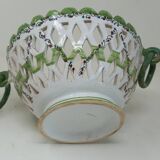 Openwork earthenware fruit bowl with olive decoration, 20 cm in diameter