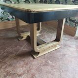 Table à manger Art Déco à rallonge verni 2 tons