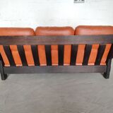 Brazilian brutalist leather sofa