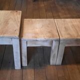 Brutalist wooden bedside tables