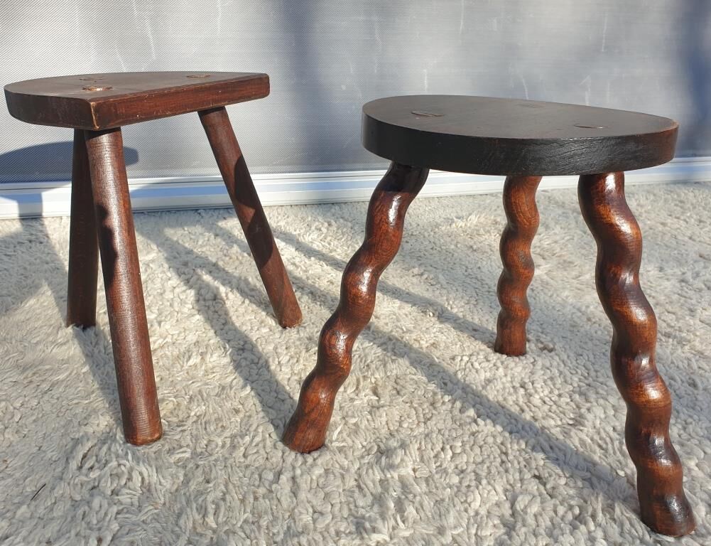 Set 2 nature deco milking stools