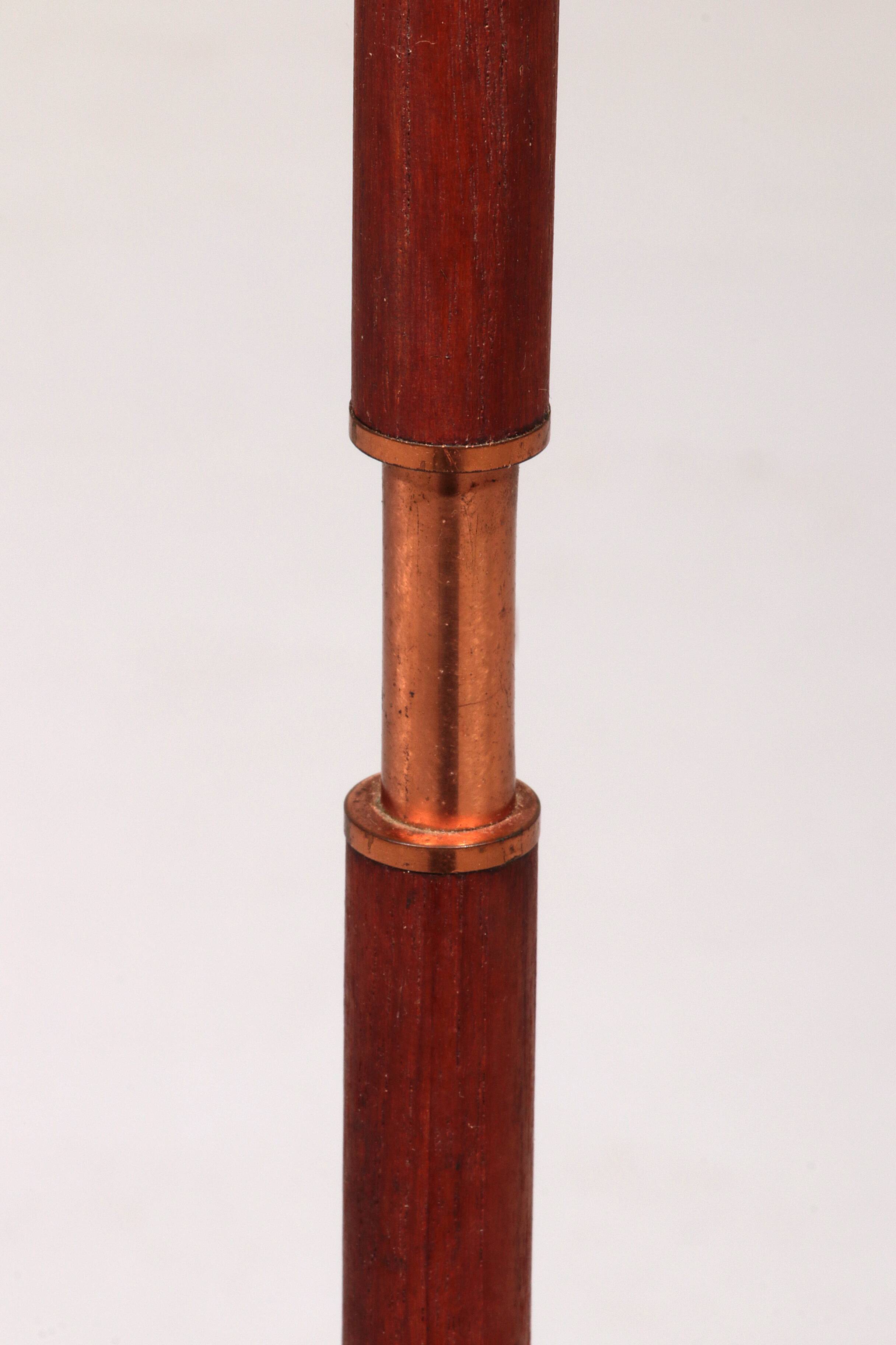 Temde floor lamp in teak and brass, 1960s