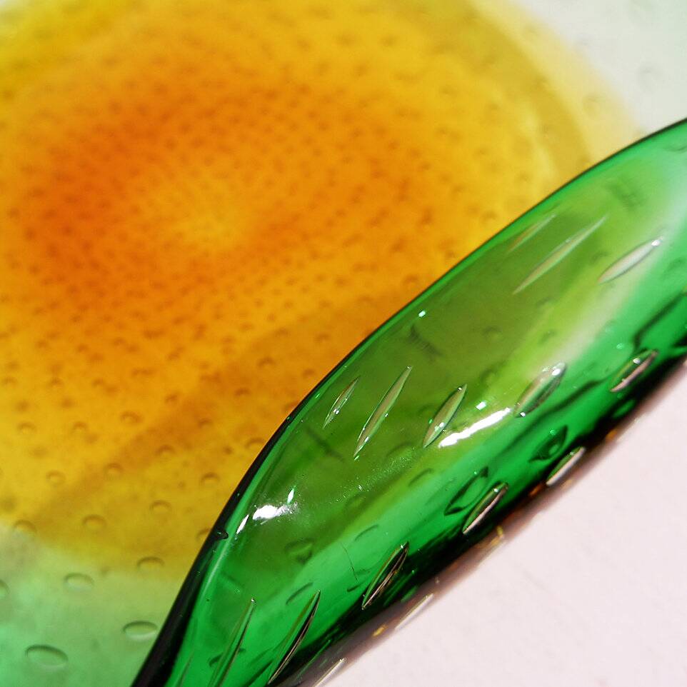 Murano glass ashtray bowl coated glass - 1960s