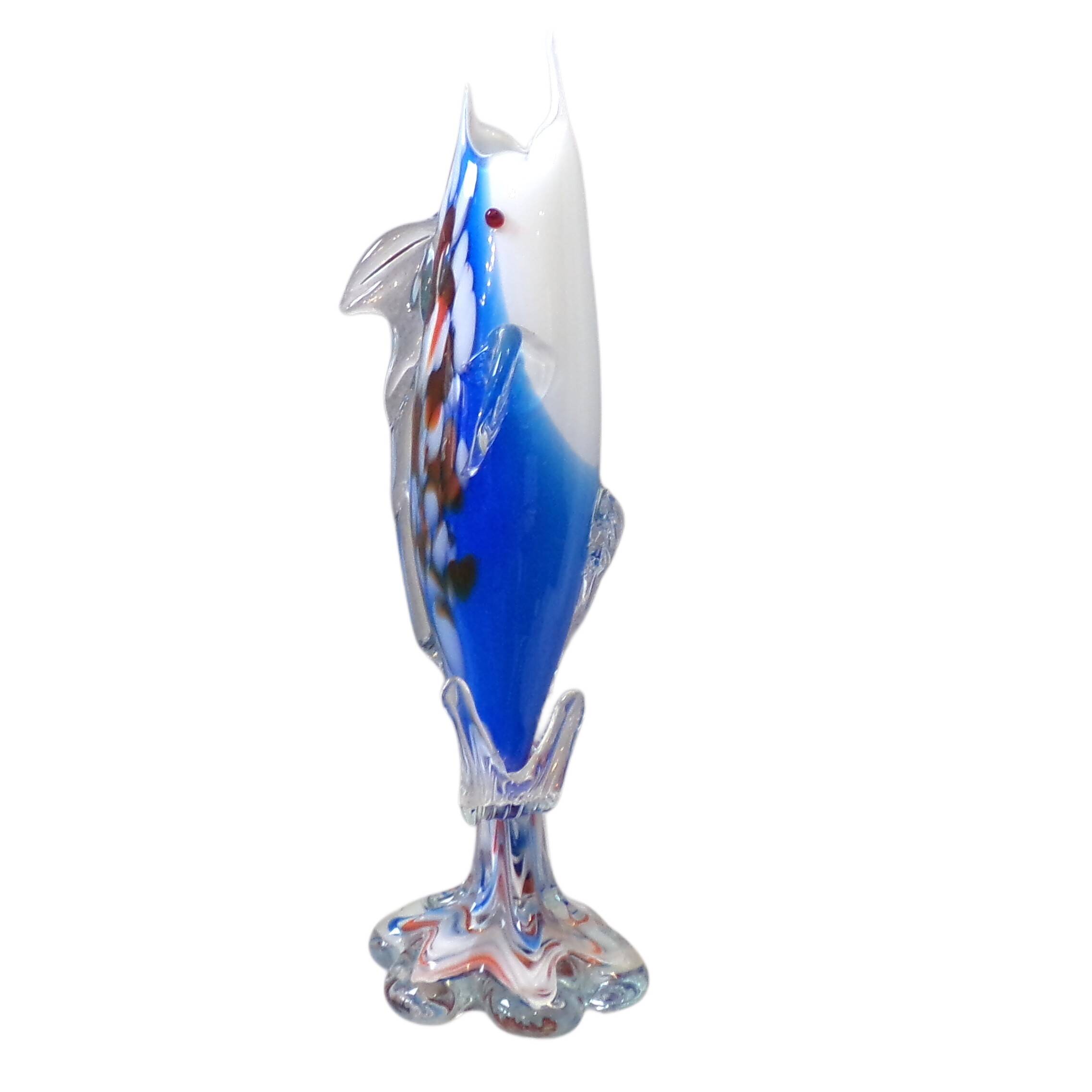 Vase Murano Magnifique vase solifleur en forme de poisson bondissant