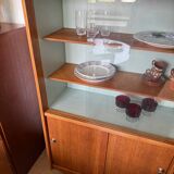 Vaisselier vitrine meuble de rangement vintage pieds compas