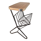 Vintage side table with magazine holder