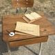 Renovated antique desk with inkwell