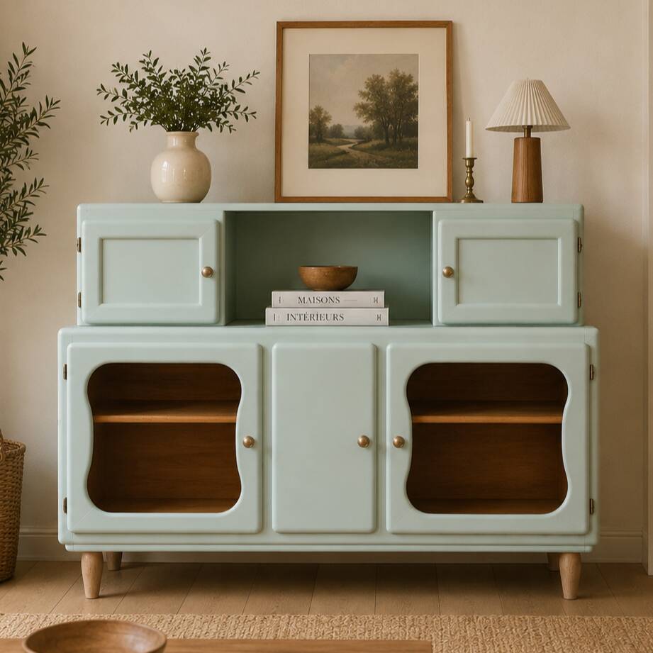 Renovated vintage buffet – Celadon Green Libéron