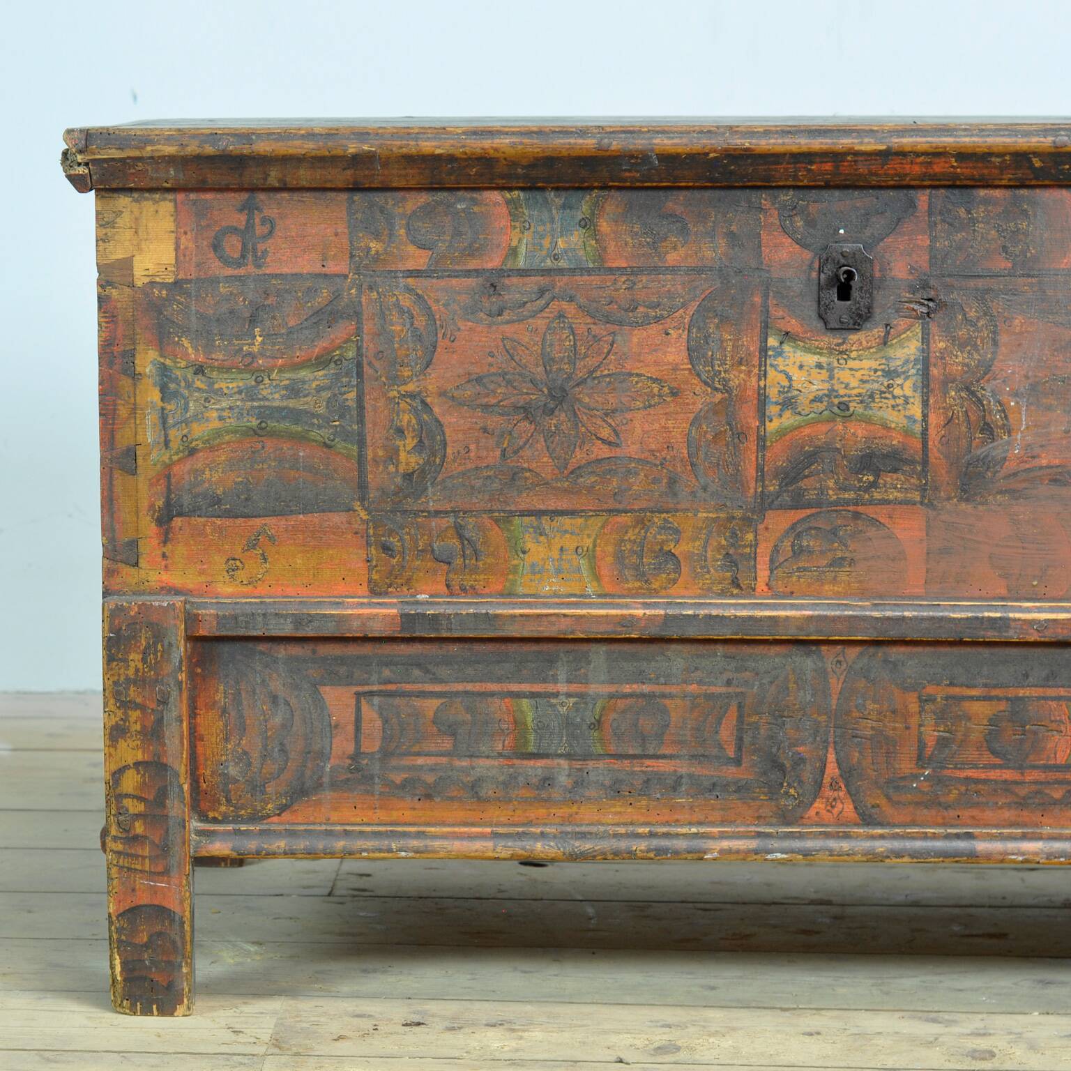 Folk art wedding chest, anno 1852