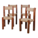 Set of 4 straw-seated wooden chairs, 1950.