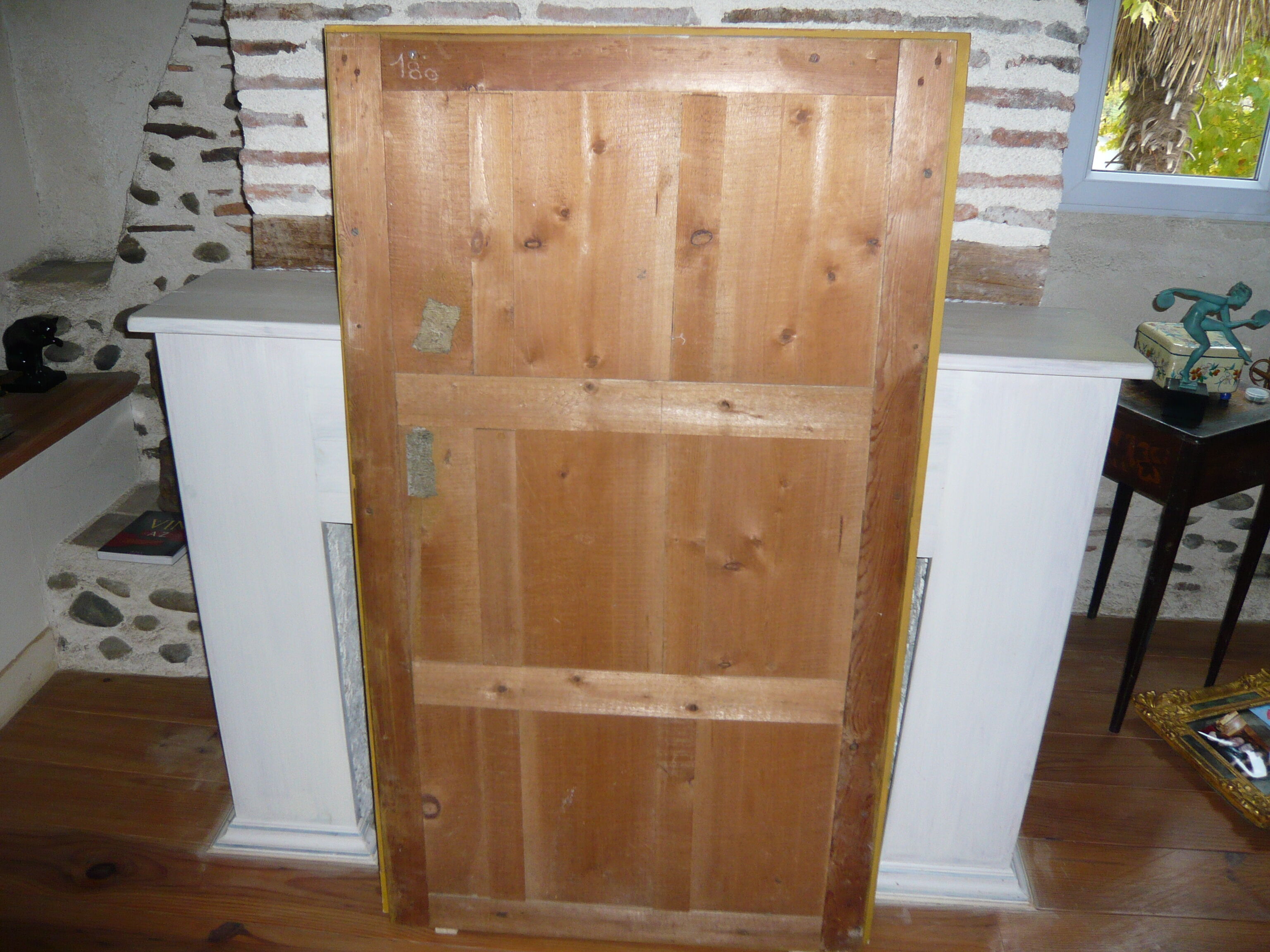 Miroir ancien en bois doré 78x134 cm