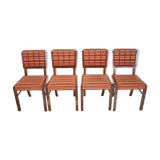 1930s set of 4 art deco dining chairs, czechoslovakia