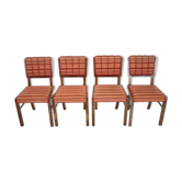 Ensemble des années 1930 de 4 chaises de salle à manger Art Déco, Tchécoslovaquie