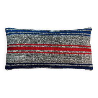 Vintage turkish kilim cushion cover , 30 x 60 cm