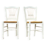 Paire chaises bois et paille vintage