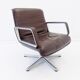 Fauteuil en cuir brun Wilkhahn Delta 2000 de Delta Design