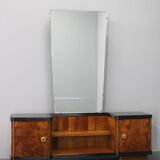1940s Italian Art Deco Mirror Cabinet in Walnut Finish