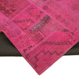 Handmade Anatolian Vintage 172 cm x 250 cm Pink Patchwork Rug