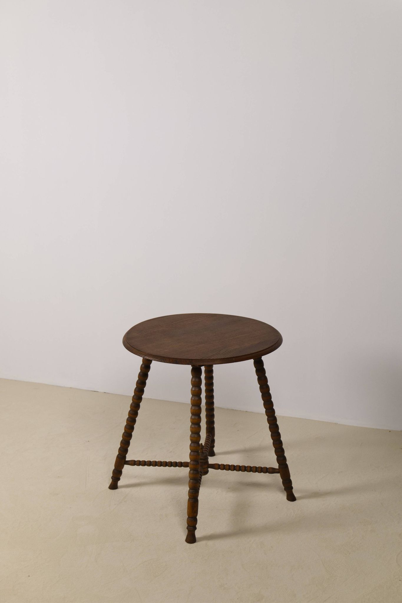 Vintage round Bobbin side table