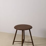 Vintage round Bobbin side table
