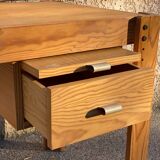 Adjustable pine desk design from the 80s