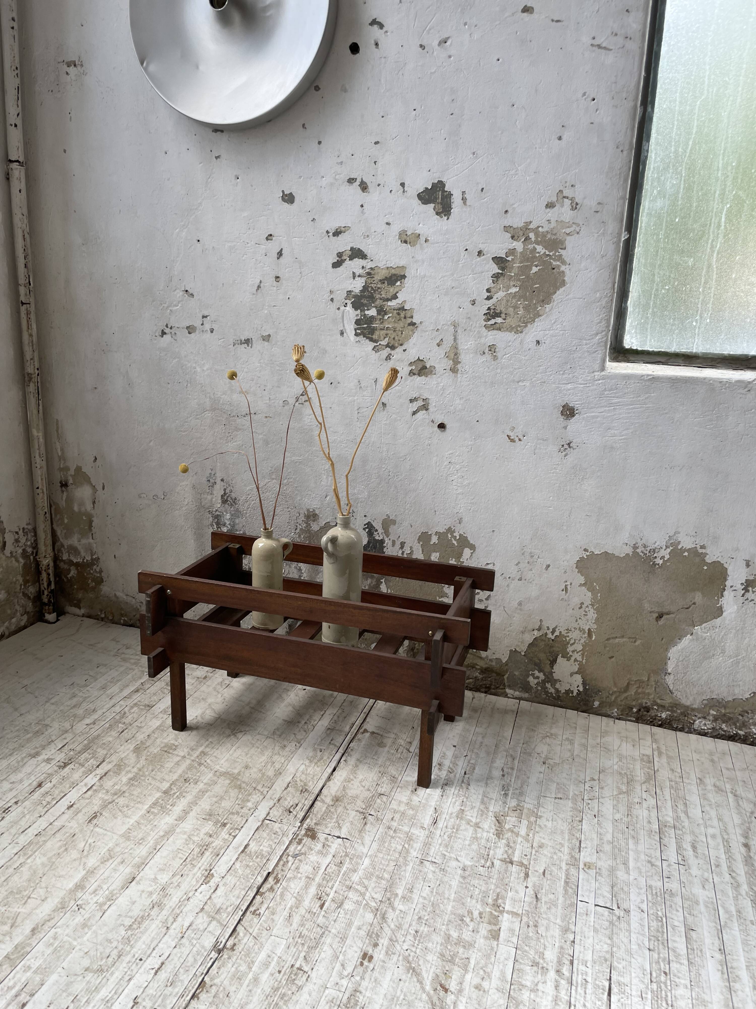 Small modernist oak planter from the 1950s