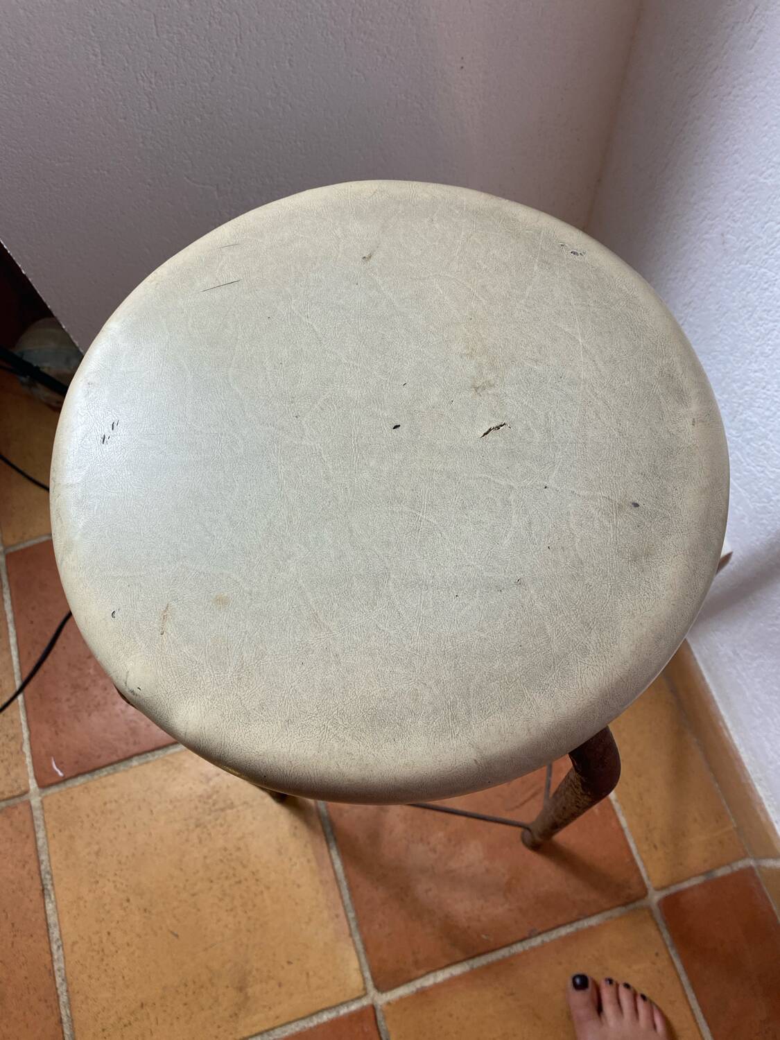 Vintage industrial metal stool