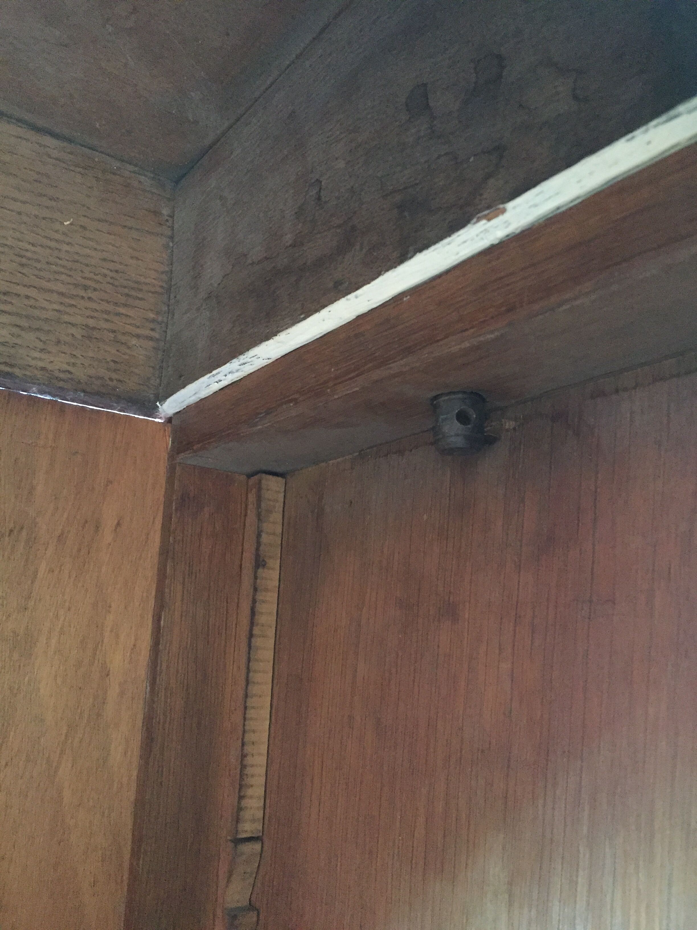 Bookcase 2 painted in ochre and cream mesh doors beginning 20 th