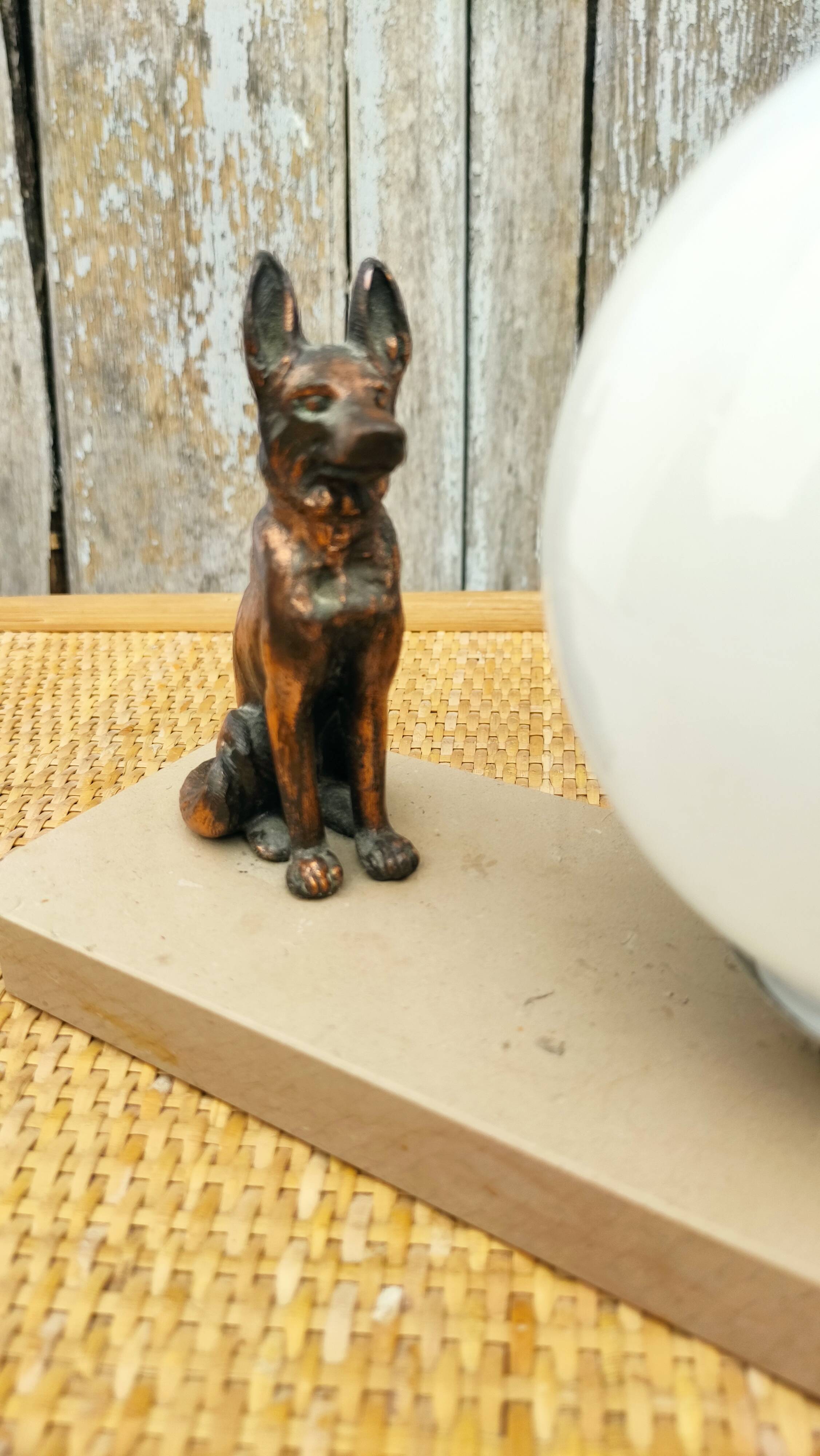 Art Deco table lamp German Shepherd