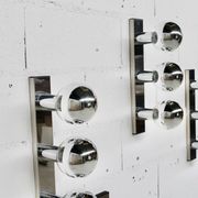 5 CHROME STEEL WALL LAMPS/CEILING LAMPS BY MOTOKO ISHII 70' YEARS EDITOR