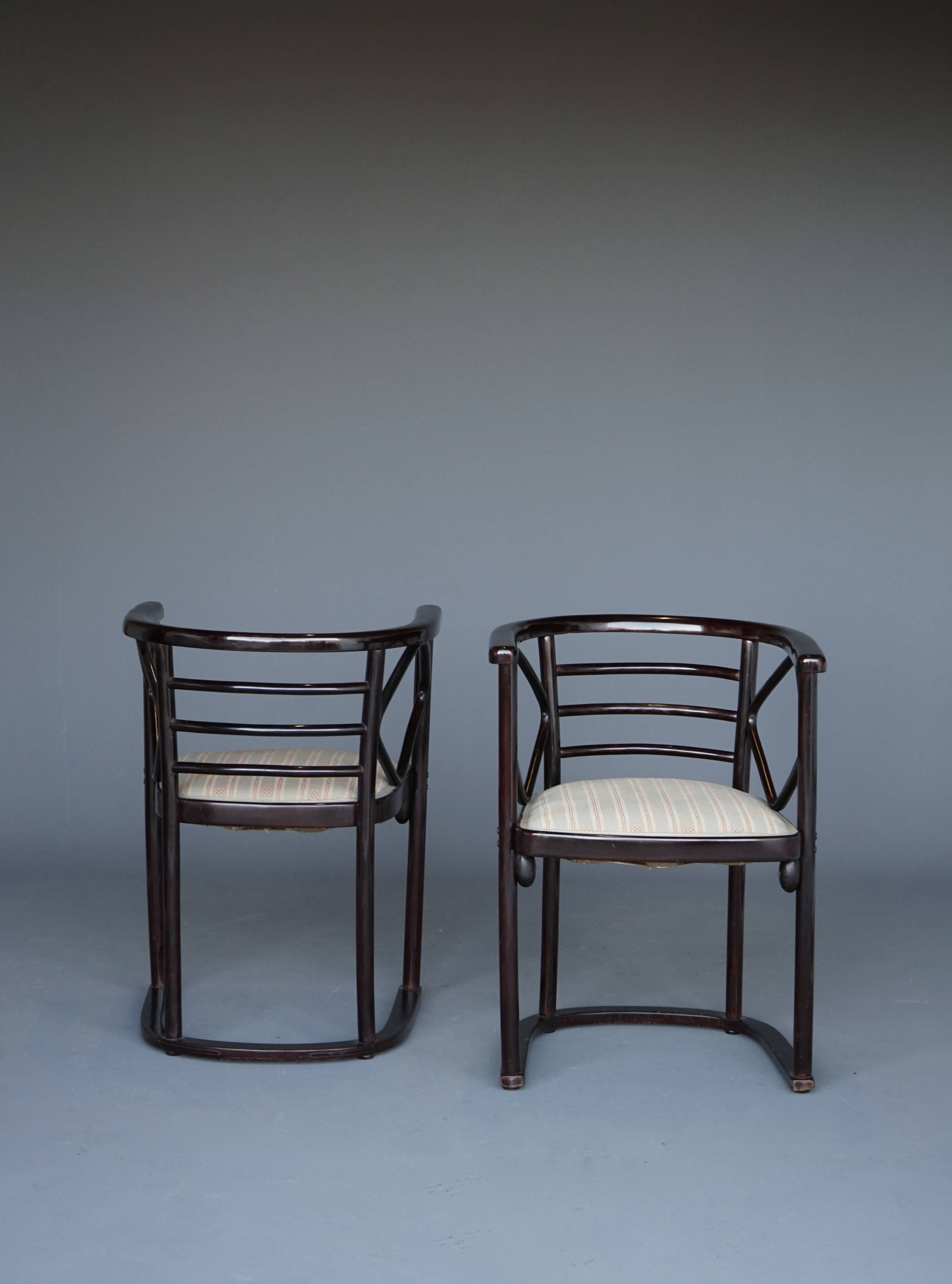 Model 728 'Fledermaus' chairs attributed to Josef Hoffmann for J & J Kohn,